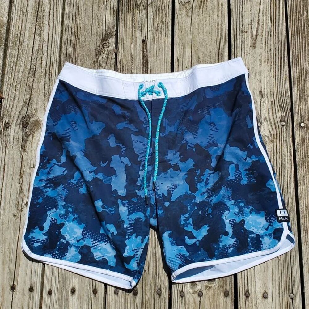 HUK Men's Sz 38 Classic 20" Boardshort Quick-Drying Fishing Shorts San Sol